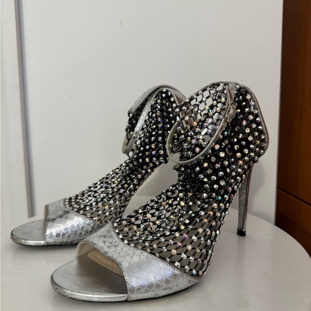 René Caovilla - GG Embossed Leather Sandals